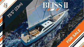 S/Y BLISS II Yacht for Sale | 75' (23m) Cyrus Yacht | N&J Yacht Tour