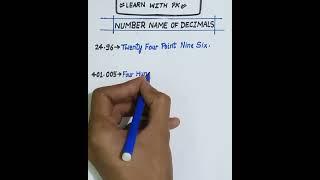 Number name Of Decimals #maths #numbername #decimal #decimals #shortvideo Decimals Number System