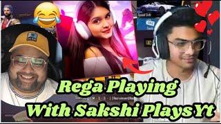 Rega Playing with Sakshi PlaysYt 🫣 | Goldy Bhai Trolling Rega #regaltos #bgmi #sakshi