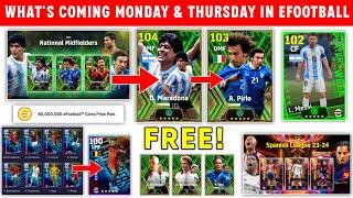 What Is Coming On Monday And Thursday In eFootball 2024 Mobile | Free Coins & Free Epics