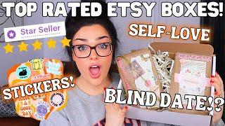 ARE THESE ⭐️TOP RATED⭐️ ETSY BOXES WORTH IT?! | Blind Date, Sticker, and Self Love Unboxing!