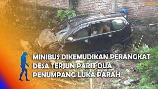 MAGETAN - Minibus Dikemudikan Perangkat Desa Terjun Parit Dua Penumpang Luka Parah