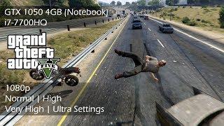 GTA V GTX 1050 4GB Benchmark | 1080p All Settings | i7-7700HQ