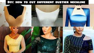 how to cut different bustier neckline with armhole princess dart