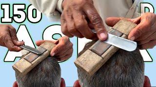 150 Year Old ASMR Fast Hair Cutting & Shaving With Barber Old