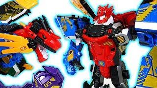 Geo Mecha dinosaur transform 5 combine robots Captaindino, Megadino appeared! - DuDuPopTOY