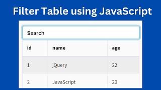 Filter a Table with JavaScript | How to Filter Table in JavaScript