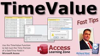 Use the TimeValue Function to Get Just the Time Portion of a DateTime Field in Microsoft Access