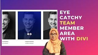 How to design awesome team member area with nice Hover Effect in DIVI