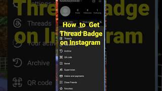 how to get thread badge on Instagram | how to link thread to Instagram #Shorts #shorts #instagram