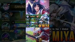 Savage!! Miya Top Global Build 2023 ~ MLBB #shorts #mobilelegends