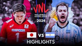 JAPAN vs ARGENTINA  | Highlights | Men's VNL 2024