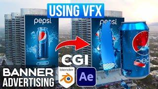How To Create Banner Tearing CGI Ads Using VFX in Blender | Blender VFX Tutorial