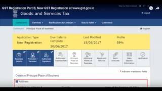 GST Registration Part B,New GST Registration at www.gst.gov.in