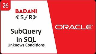 #26 SubQuery in SQL (Hindi)