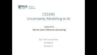 Uncertainty Modeling in AI | Lecture 9 (Part 1): Monte Carlo inference (Sampling)