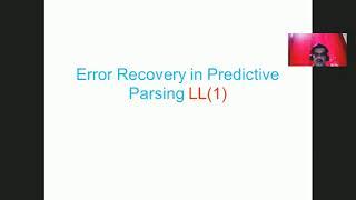 Error Recovery in Predictive Parsing Algorithm with example