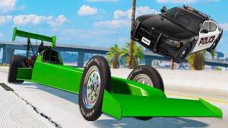 Insane NEW DRAGSTER Mod Creates BIG Crashes on the Highway! - (BeamNG Drive Mods)