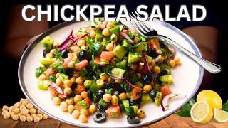 Easy Mediterranean Chickpea Salad Recipe - Healthy Protein Chickpea Salad