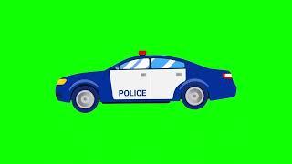 Police Car Green Screen Video HD | Police Car Animation | Green Screen Police Car Video