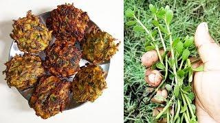 Healthy Brahmi shak pakora |Brambhi shak memory boosting recipe by Yummy Village Foods