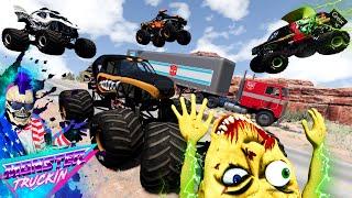 Monster Jam INSANE Racing, Freestyle and High Speed Jumps #41 | BeamNG Drive | Grave Digger