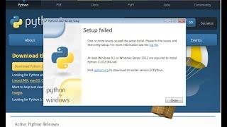 how to solve error setup failed in python installation