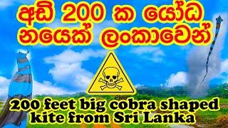 Cobra shaped kite (200 feet , 15 Hours work) අඩි 200 දිග නයි හැඩති සරුංගලයක්