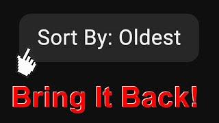 How To Bring Back Sort By Oldest On Youtube