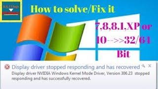 How To Fix Display Driver Stopped Responding And Has Recovered Windows 7,8,8.1,10// 32-64 Bit 2019.