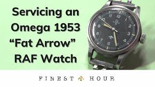 Servicing an Omega 1953 RAF "Fat Arrow" Pilots Watch