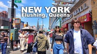 Flushing Queens Walking Tour June 2024 : New York City’s Largest Chinatown 4K NYC Walk