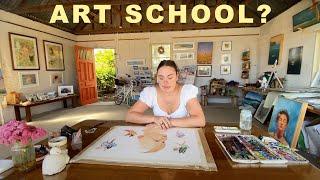 Is ART SCHOOL worth it: watercolour portrait paint with me