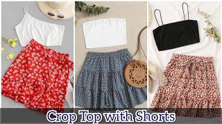 Crop Top with Short Skirt | Girls Top and Skirt Design 2022 | Crop Top and Skirt Style Girls