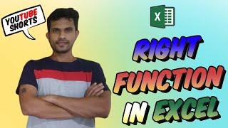 RIGHT function in Excel #shorts