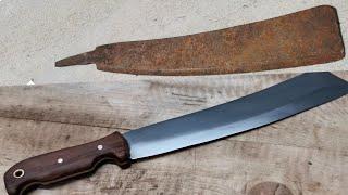 RESTORATION of a Rusty Big Knife - Single Bevel Knife