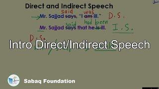 Intro Direct/Indirect Speech, English Lecture | Sabaq.pk