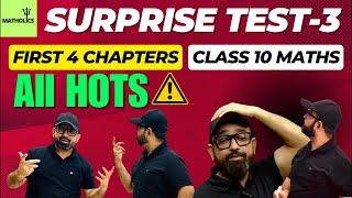 Surprise Test 3-Class 10 Maths | Real Numbers | Polynomials | Linear Equations | Quadratic Equations