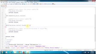 JavaScript Tutorial - Phone Number Validation, Check digits and minimum length