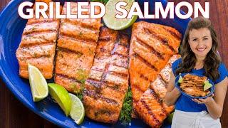 Grilled Salmon with Garlic Lime Butter