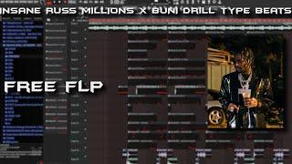 [FREE FLP] INSANE RUSS MILLIONS x BUNI Drill type beats - FL Studio 21