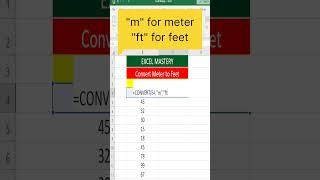 Excel Tutorial: Convert Meters to Feet in Seconds| Easy Conversion Hack #MeasurementConversions