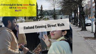 Finland street Evening walk on a spring - summer day Tamil Vlog -