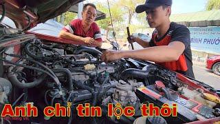 Lộc Sửa xe bán tải Ford 2010,khói quá chủ xe  không đăng kiểm nên Tìm đến Lộc Sửa .