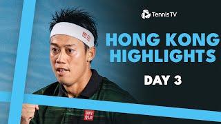 Khachanov vs Nishikori, Fils, Norrie and Sonego In Action | Hong Kong Day 3 Highlights