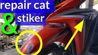 Repair cat ulang Vario 125 merah maroon // Dul paint