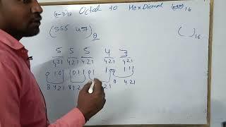 octal to hexadecimal convert by Atul sir