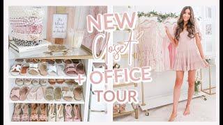 UPDATED CLOSET + OFFICE TOUR 2020!! BLUSH PINK, MARBLE, + GOLD 
