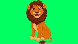 Lion Animation Green screen cartoon no copyright video