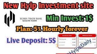 New 1 Dollar Hyips site. Live Deposit: 5$. Earn 5% profIt Hourly forever - Hyips daily